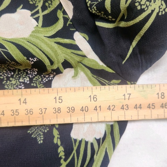 Reformation Dress Wrap Black Floral Susanna ‎ Anastasia Long Sleeve Size S - Picture 6 of 8